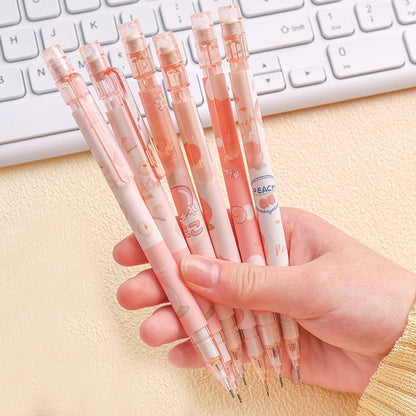 MOZXIRZ 4 Pcs Cute Mechanical Pencils with Top Eraser 0.5mm Cartoon Space Mechanical Pencil School Pencil for Women (6pcs Space)