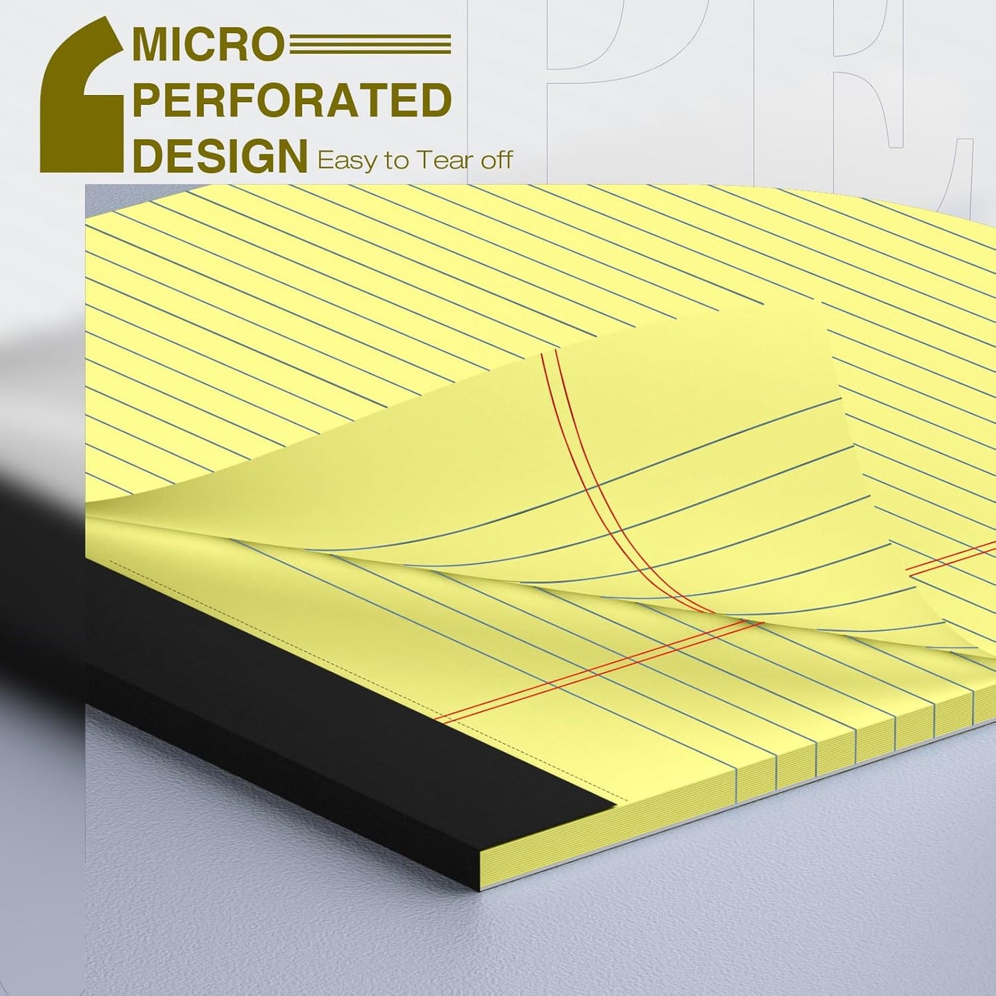 12 Pack Legal Pads 8.5 x 11 College Ruled 600 Sheets Note Pads 8.5 x 11 Inch Notepads Perforated Writing Pads 8.5 x 11 Pads of Paper Lined White Paper, 50 Sheets per Notepad for Home, Office, School