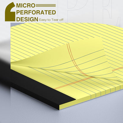 12 Pack Legal Pads 8.5 x 11 College Ruled 600 Sheets Note Pads 8.5 x 11 Inch Notepads Perforated Writing Pads 8.5 x 11 Pads of Paper Lined White Paper, 50 Sheets per Notepad for Home, Office, School