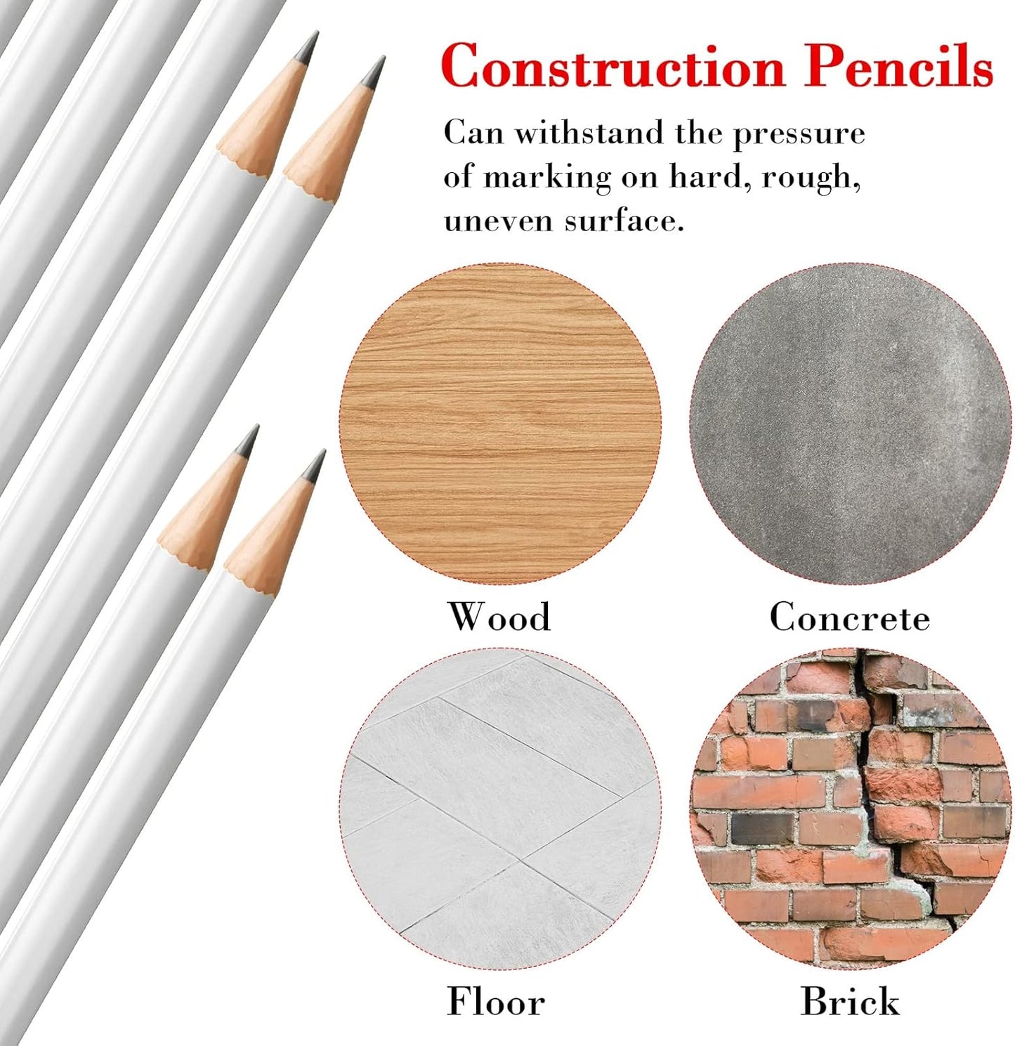 Fainne 48 Pcs Jumbo Pencil, Wooden Pencil with Black Core for Carpenters Construction Workers Woodworkers Framers Beginners Students Teachers DIY Project(Yellow,Round)