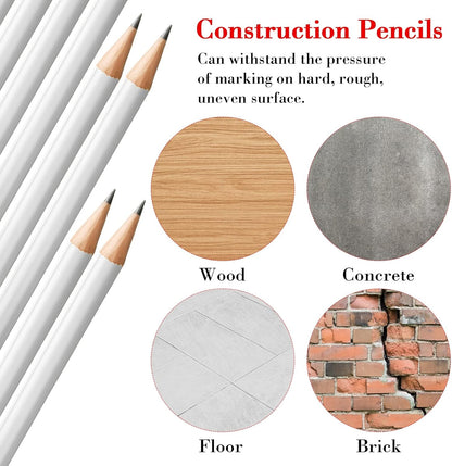 Fainne 48 Pcs Jumbo Pencil, Wooden Pencil with Black Core for Carpenters Construction Workers Woodworkers Framers Beginners Students Teachers DIY Project(Yellow,Round)