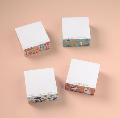 Karma, Block Notepad, 500 Sheet Memo Paper Cube, Non-Sticky Memo Pad Cube for Office, and Home, Sunset Floral