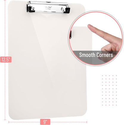 Mr. Pen- Plastic Clipboard, Letter Size, Black, Clipboard Plastic, Low-Profile Metal Clip with Retractable Hanging Hole