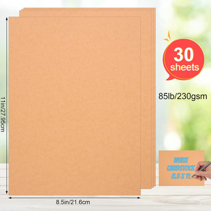 White Cardstock 8.5 x 11, 230gsm Cover Cardstock Paper, 85 Lb Heavy Card Stock for Printer, Card Stock Paper for Invitations, Scrapbooking, Crafts, Diy Cards, Decoration, Drawing (30 Sheets)