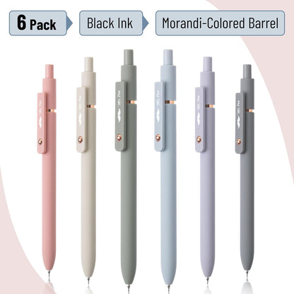 Mr. Pen- Retractable Gel Pens, 12 Pack, Morandi and Vintage Barrels, Fast Dry, Black Gel Pens Fine Point 0.5mm, Aesthetic Pens for Journaling