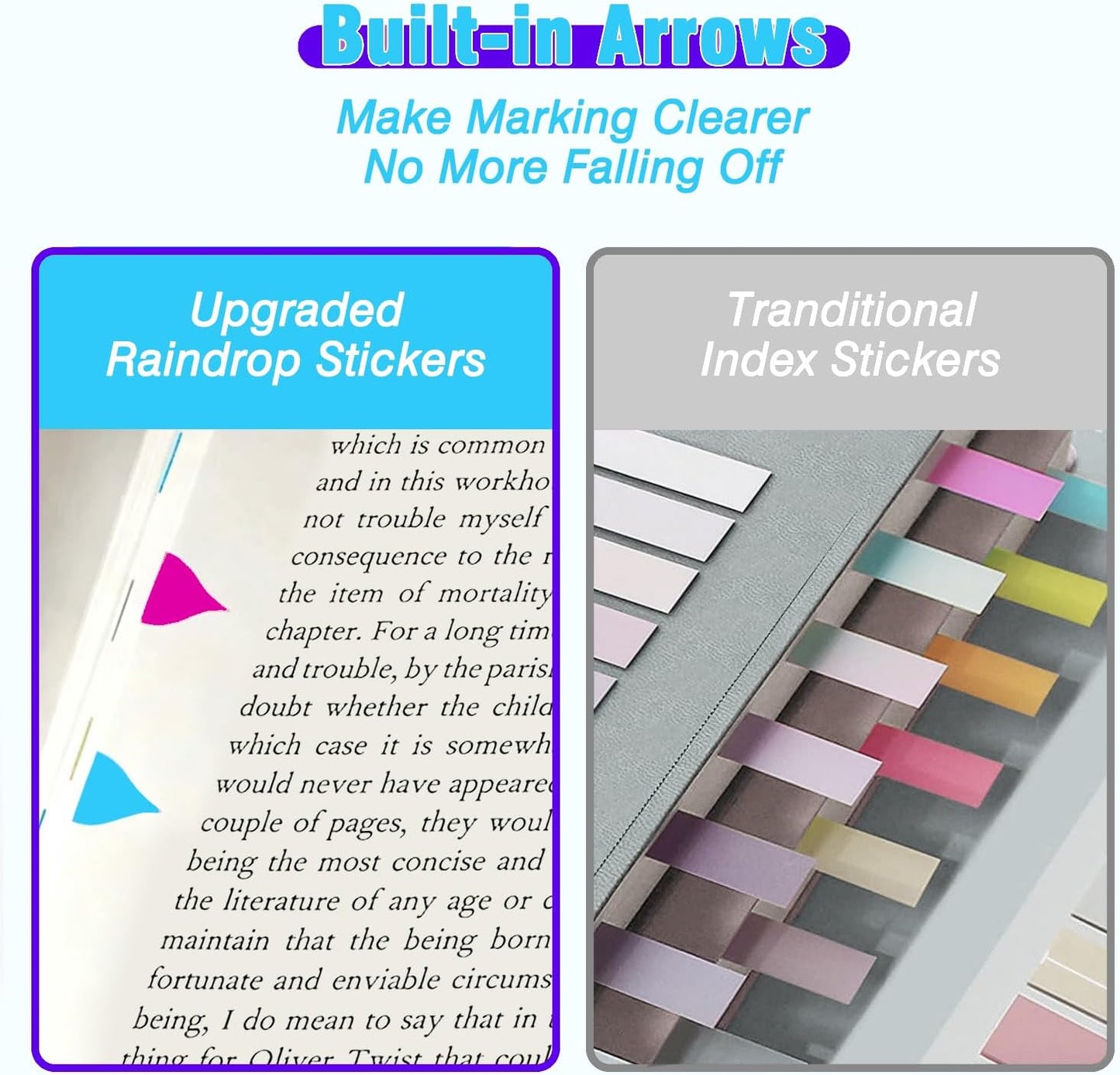 Color Arrow Sticky Tabs for Books - 600pcs Writable Index Labels for Precise Marking and Easy Page Location