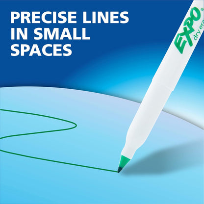 EXPO Dry Erase Markers, Low Odor Ink, Black, Ultra Fine Tip, 4 Count