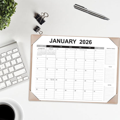 Desk Calendar 2026-2027 with Desk Mat – 22" x 17" Large Desk Pad Calendar Runs from January 2026 to June 2027, Office Supplies Desktop Monthly Calendar for Home & Office