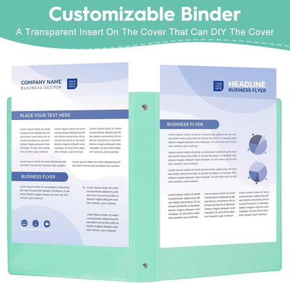 CIXILDTS 1-Inch Round Ring Binders, Standard 3 Ring Binder Fit Letter Size Paper, Presentation View Binders, 6 Packs, Assorted