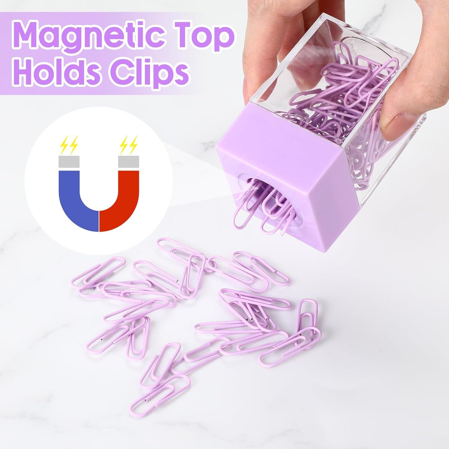 Outus 4 Pieces Magnetic Paper Clip Dispenser Holder Paperclip Dispenser for Desk, School, Office(Black)
