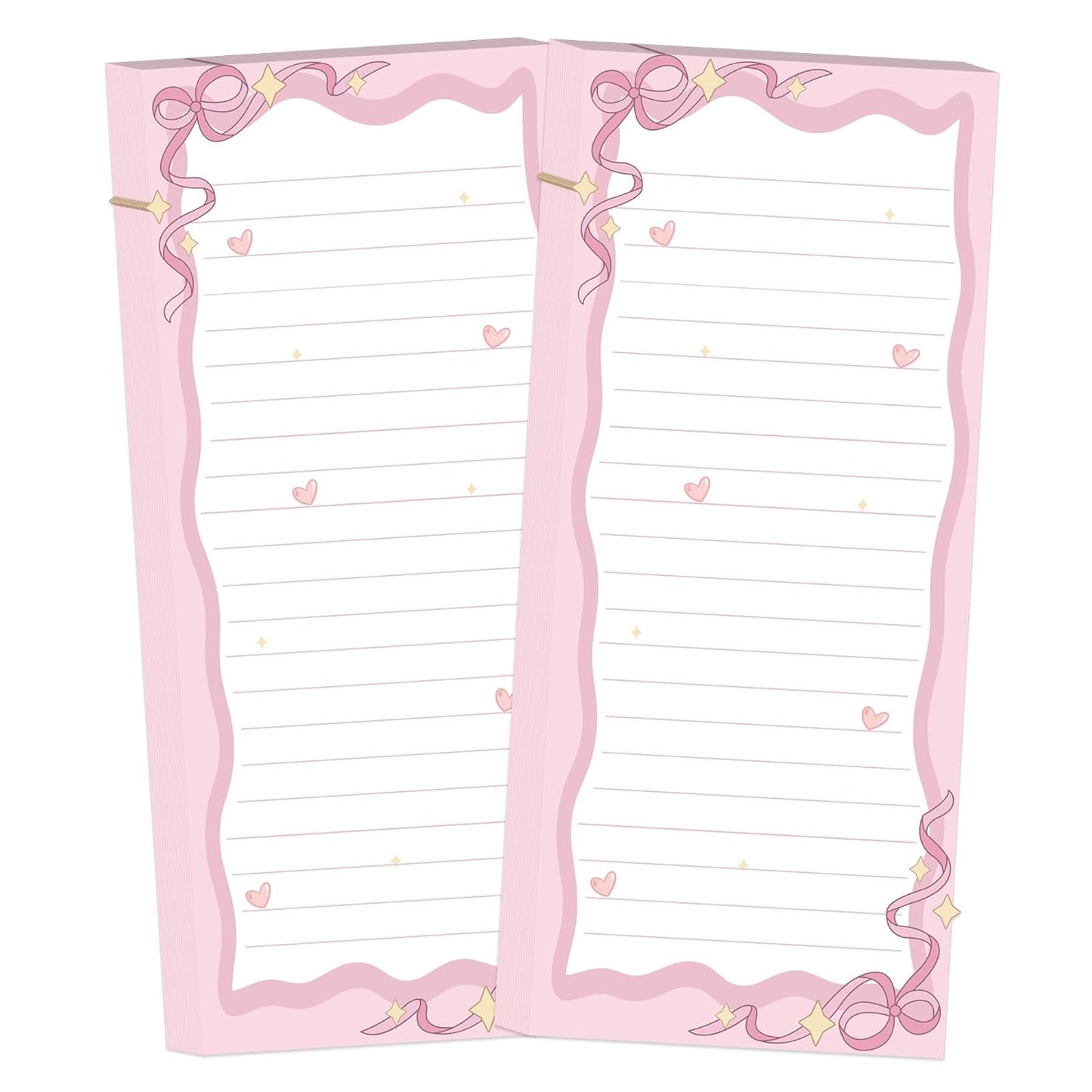 Well Tile 100pcs Pink Bow Notepad Bowknot List To-Do Paper Pad 3.2x7.5 Inch-Shopping List Memo Pad Cute Planner & Desk Accessories Notepad