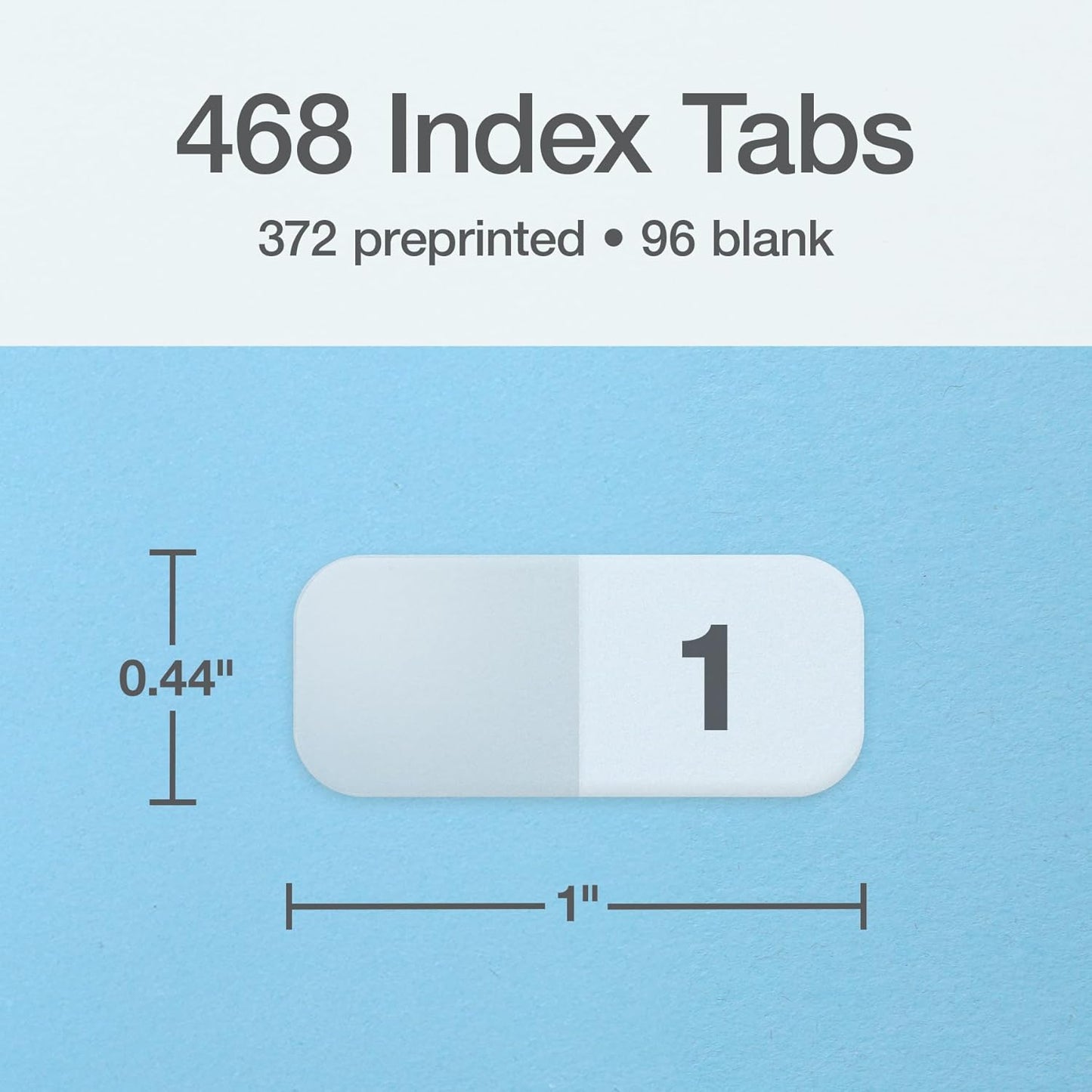 Redi-Tag Daily Adhesive Tabs, Preprinted Daily Tab, 12 Sets of 1-31 plus withBonus Blank Tabs, 7/17" x 1", Durable and Customizable Labels with Permanent Adhesive for Planners & Files, White (1006548)