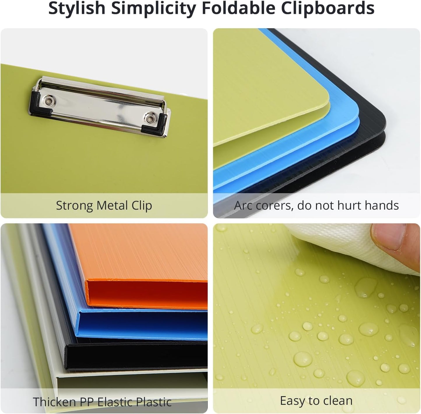 Clipboard Folder, A4 Foldable Clipboards with Pocket, File Cover Office Folder Clipboard, 360 Degree Foldable Storage Clipboards for Office, School or Medical Field, Blue