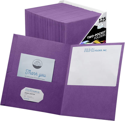 FILE-EZ Two-Pocket Folders, Navy Dark Blue, 25-Pack, Textured Paper, Letter Size (EZ-32523)