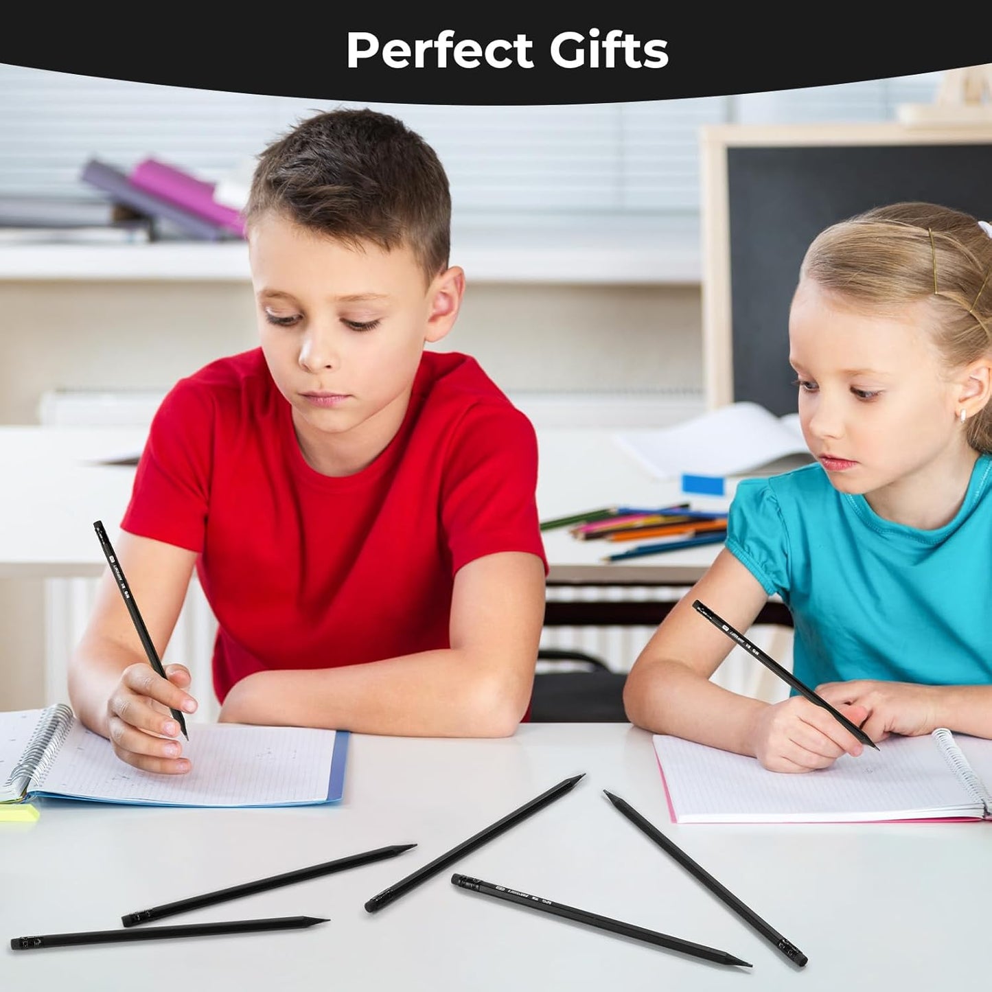 M&G Wood-Cased 2B Pencils, 24 Pack Pre-Sharpened Pencils with Top Erasers, Bulk Black Pencils for School Teacher Supplies, Writing, Drawing and Sketching