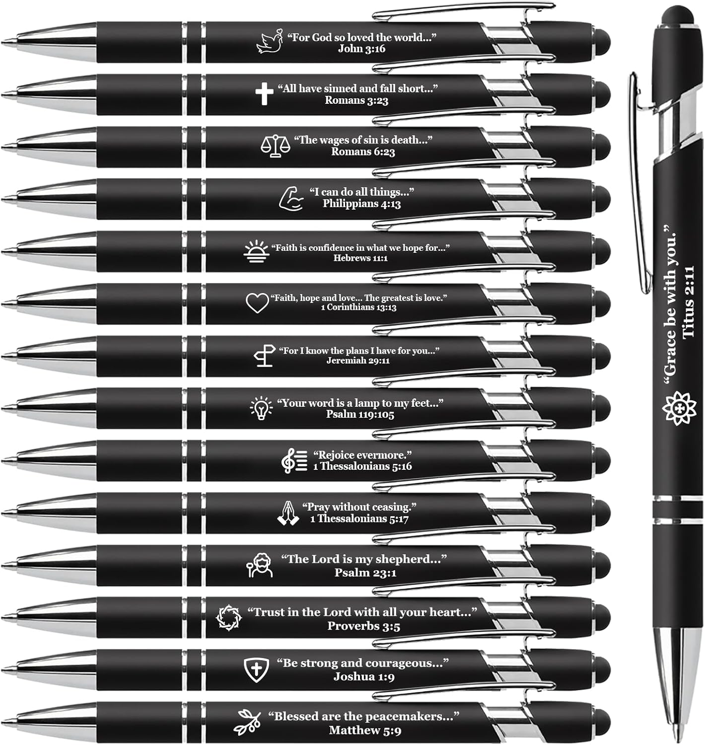 15 Pack Motivational Pen Set - Inspirational Quotes Retractable Ballpoint Pens for Office School Supplies, Encouragement Gifts for Women Men, Multicolor