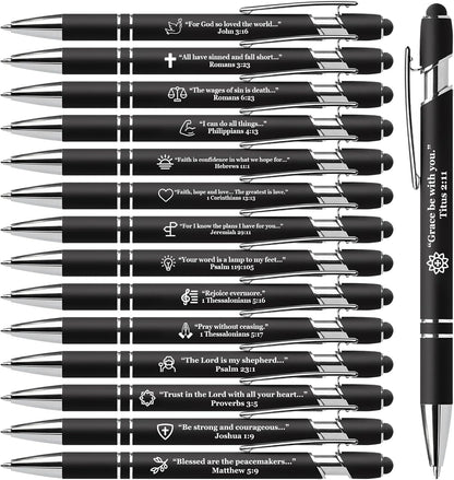 15 Pack Motivational Pen Set - Inspirational Quotes Retractable Ballpoint Pens for Office School Supplies, Encouragement Gifts for Women Men, Multicolor