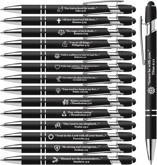 15 Pack Motivational Pen Set - Inspirational Quotes Retractable Ballpoint Pens for Office School Supplies, Encouragement Gifts for Women Men, Multicolor