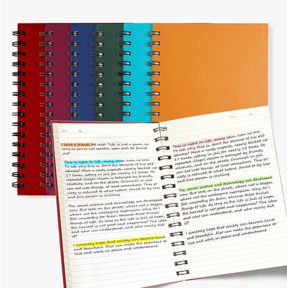 EOOUT 6pcs Hardcover Spiral Notebook, A5 Lined Spiral Journals 5.5x8.5in, 160 Pages Journal Notebook for Work, Office