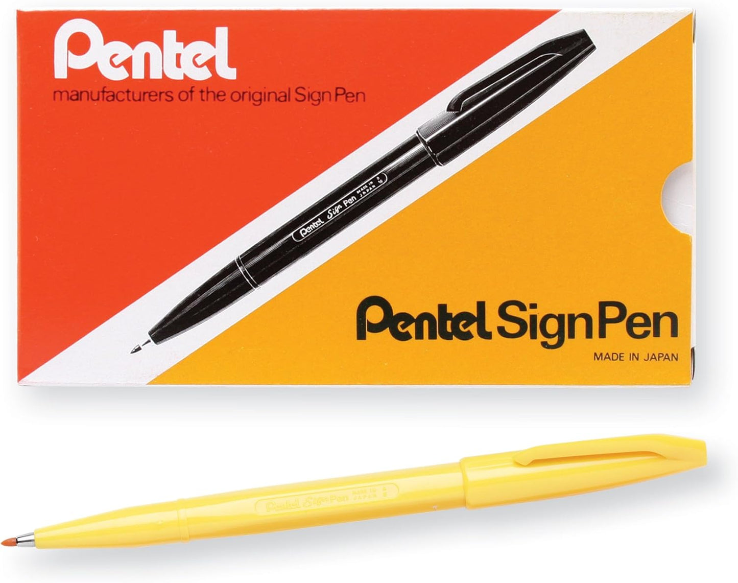 Pentel Sign Pen, Fiber-Tipped, Black Ink (S520-A), Box of 12