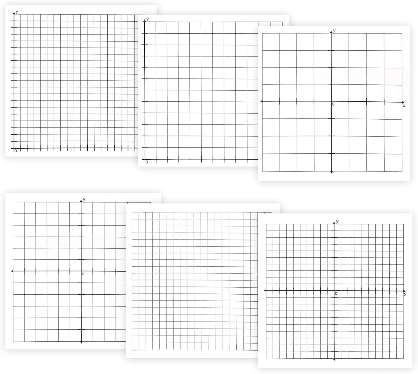 6 Packs Graph Paper Sticky Notes 300 Sheets 3 x 3 Inch Mini Graph Pads 20 x 20 Four Quadrant X Y Axis Coordinate Plane Post It Adhesive Grid Sticky Notes for Office School Math Supplies（6style）