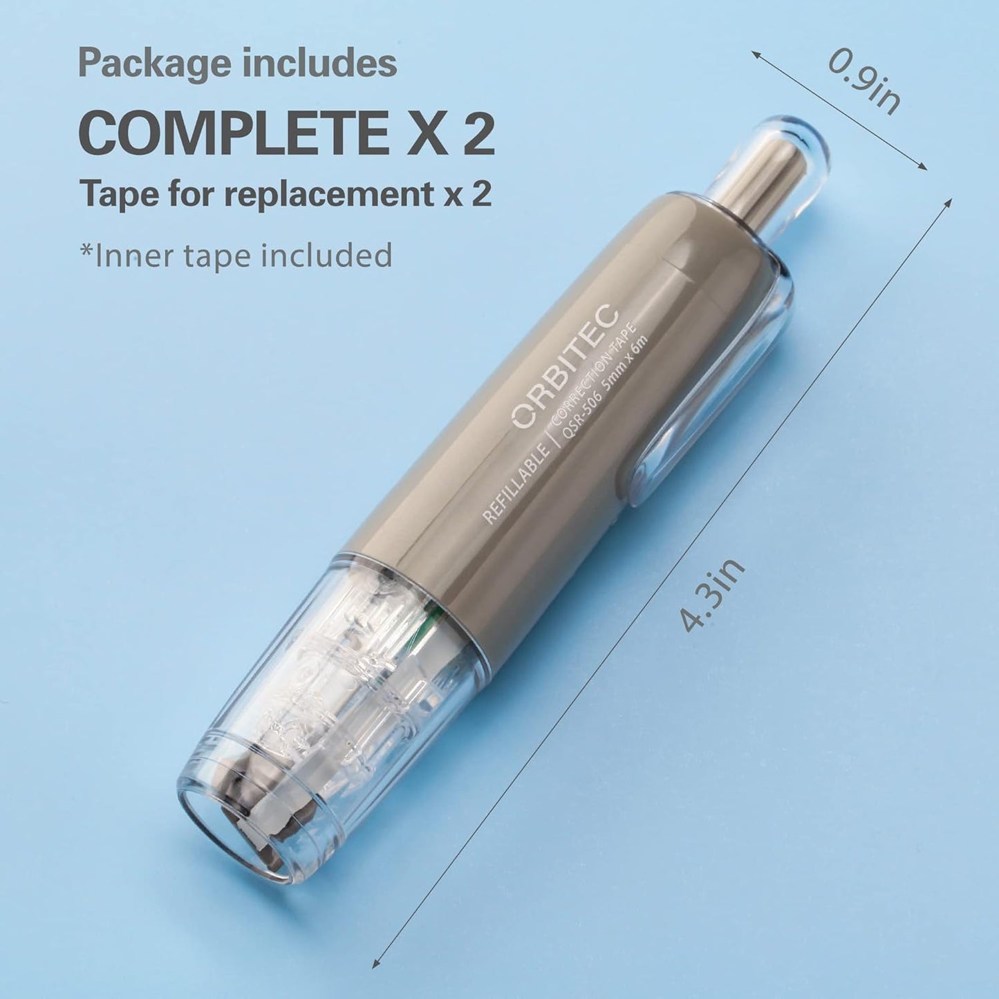 Refillable Retractable White Correction Tape, Mini Small Japan Aesthetic Cute Correction Tape Pen, with Easy to Refill Pen Applicator,for Kawaii School Office Supplies