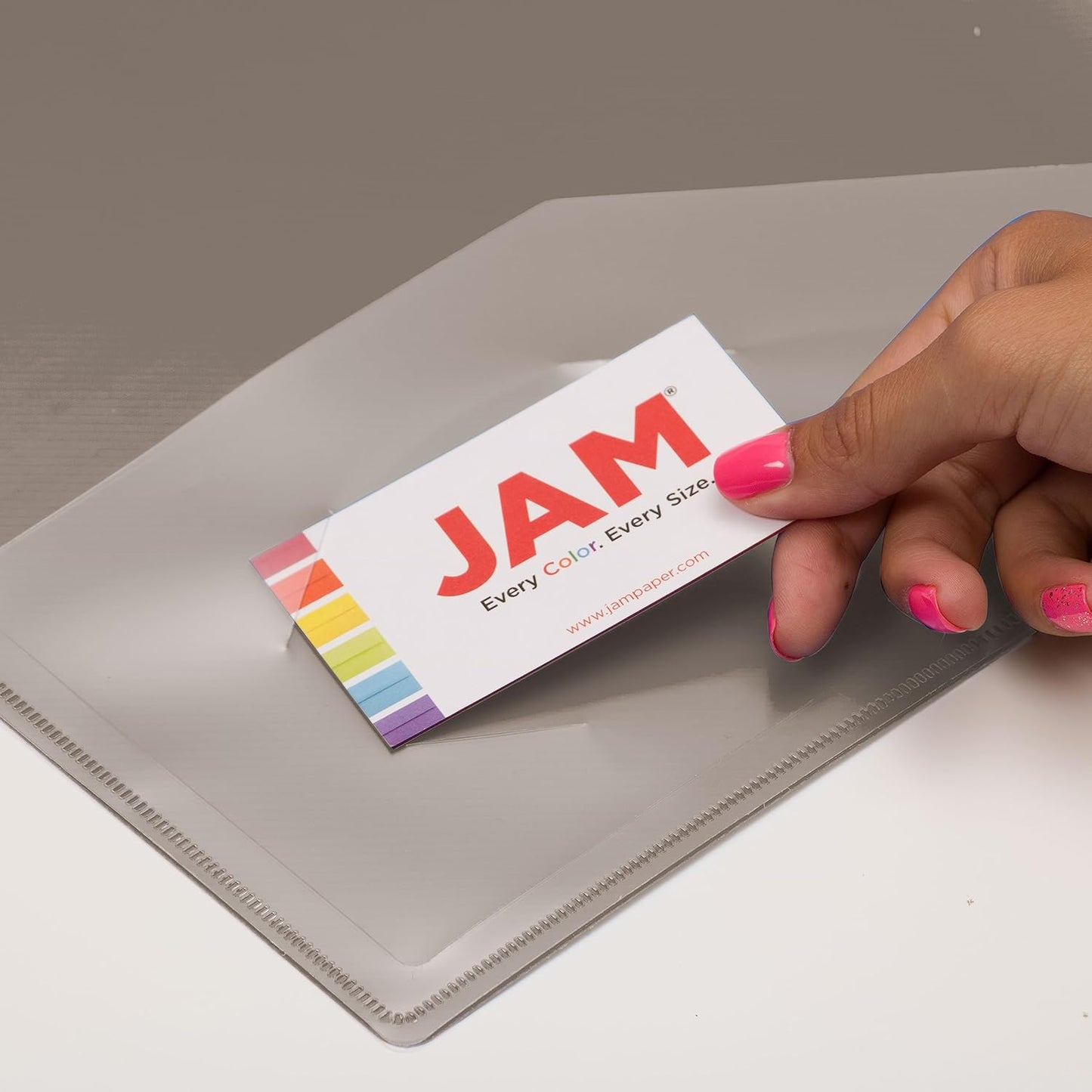 JAM PAPER Plastic 0.75 inch Binder - Clear 3 Ring Binder - Sold Individually