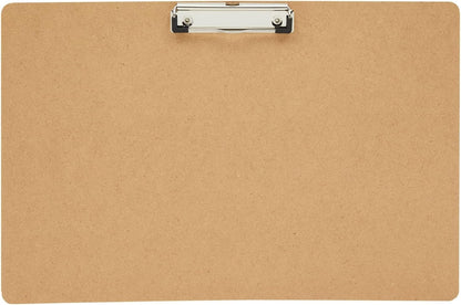 Juvale Clipboard - 11.5 x 17.4 in, Brown MDF, 4-Pack - Wood Clipboard Set with Low-Profile Metal Clip & Retractable Hook - Oversized & Portable for Drafting Board & Sketch Board Use