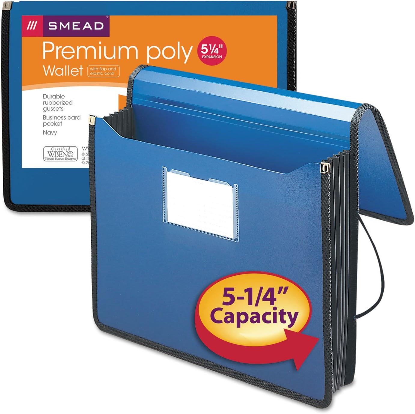 Smead Poly Wallet, Accordion File Organizer for File Folders, Legal Size, Black, 5-1/4 inch Expansion, Office Supplies, Document Organizer (71510)