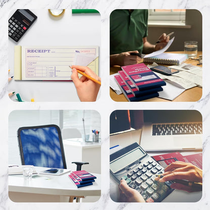 XKDOUS 2 Pack Money and Rent Receipt Book, 2-Part Carbonless, 2-3/4" x 6-1/2" Receipt Book for Small Business, 50 Sets per Book