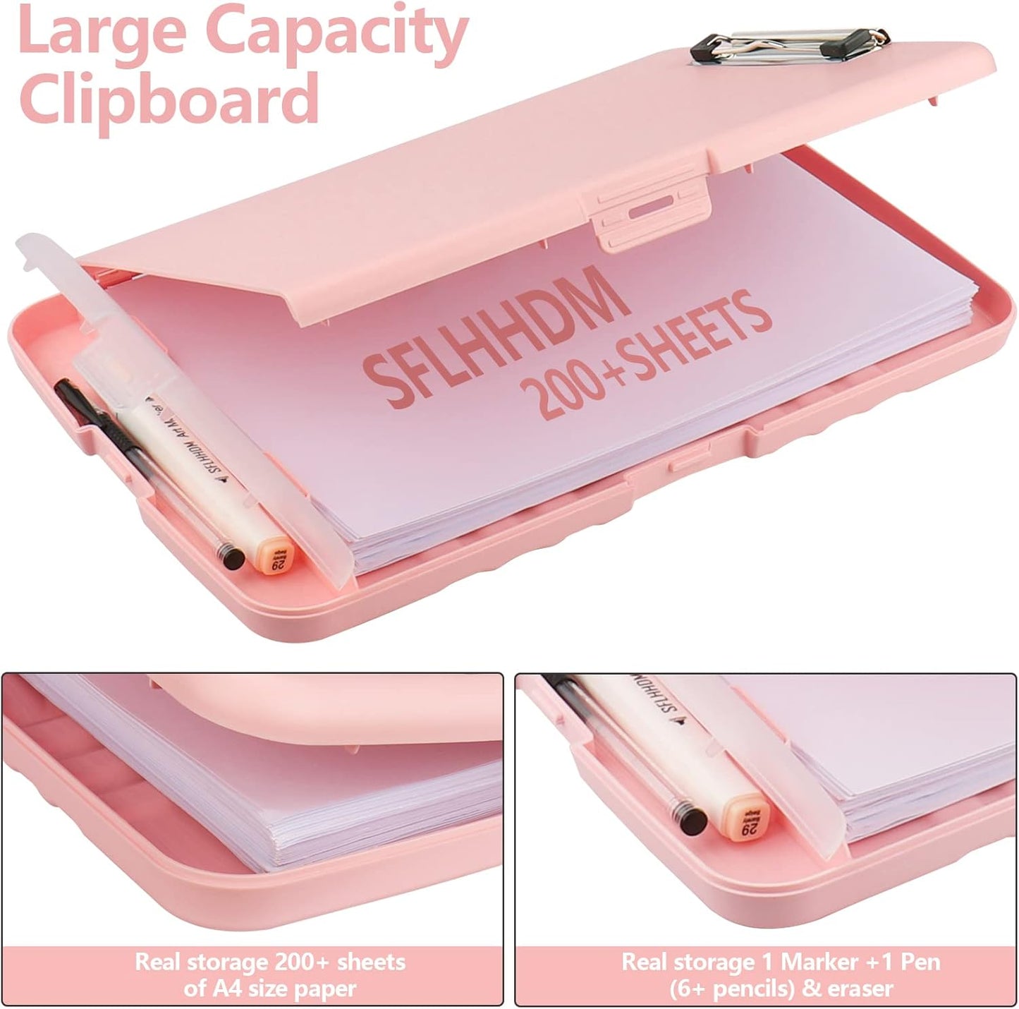 SFLHHDM Purple Clipboard, Clip Boards 8.5x11, Teacher Clipboards with Storage, Plastic Clipboard with Pen Holder, Clipboards Storage for Women Teachers Work, School & Office Supplies