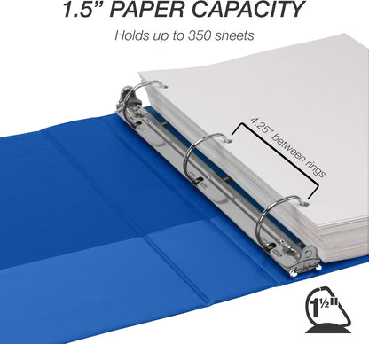 Samsill Durable 4 inch 3 Ring Binder, D Ring Binder, 100% Recycled Chipboard, Black, 2 Pack