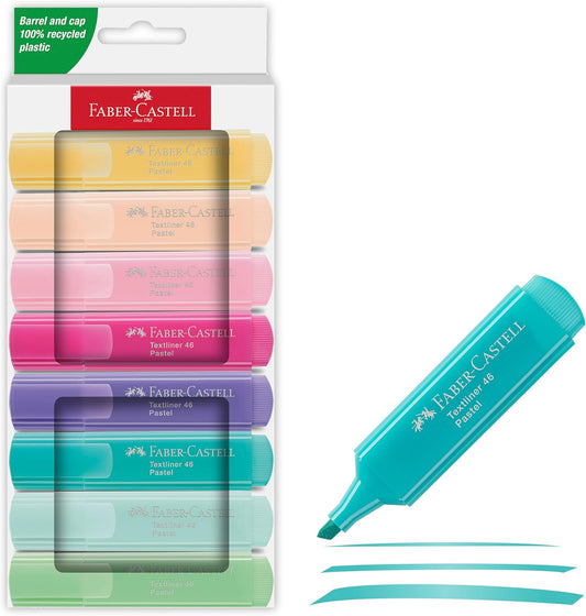 Faber-Castell Graffiti Highlighters Set - 8 Chisel Tip Highlighters - Aesthetic School Supplies and Bible Highlighters, Fun & Cute Highlighters Assorted Colors, Journaling Supplies in Neon Colors