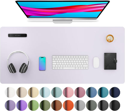 Aothia Leather Desk Pad Protector, Mouse Pad, Office Desk Mat, Non-Slip PU Leather Desk Blotter, Laptop Desk Pad, Waterproof Desk Writing Pad for Office and Home (Black,36" x 17") - Colors B
