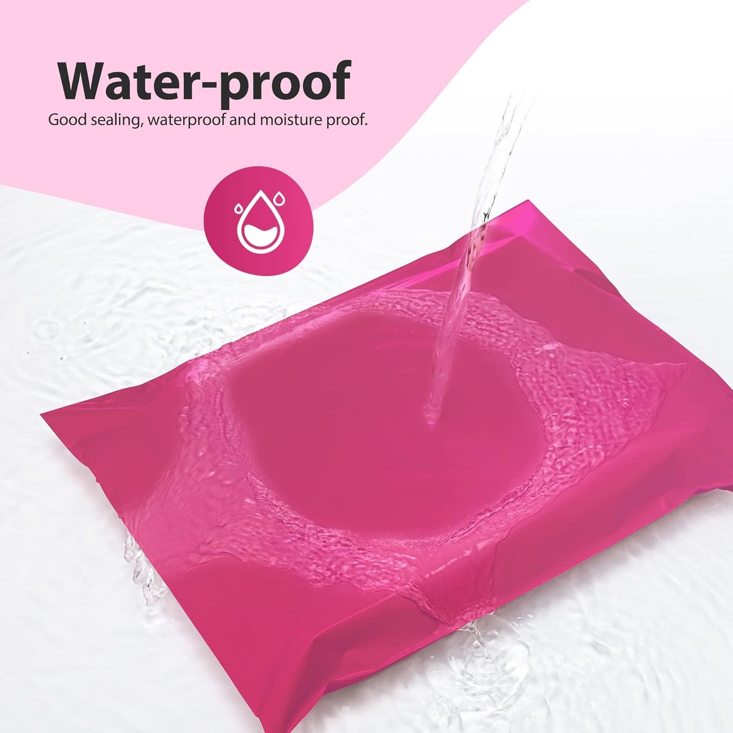 Fuxury Poly Mailers 14.5x19 Inch 50pc Shipping Bags for Small Business Mailing Envelopes for Clothing,Self Seal Shipping Envelopes Waterproof Poly bags Durable Packaging Bags Light Pink