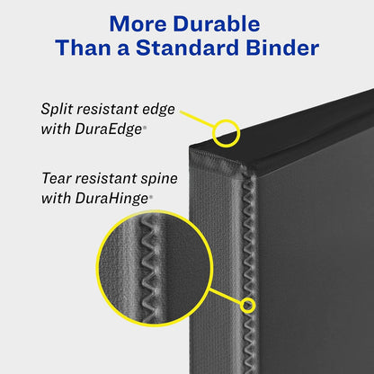 Avery Durable View 3 Ring Binders, 4 Inch Round Ring EZD, 780 Sheet Capacity, White, 4.5" Wide Spine, Holds 8-1/2" x 11" Paper, Great for Organizing Reports & Projects (2-Pack of 09801)