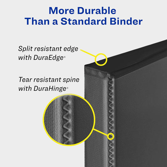 Avery Durable View 3 Ring Binders, 4 Inch Round Ring EZD, 780 Sheet Capacity, White, 4.5" Wide Spine, Holds 8-1/2" x 11" Paper, Great for Organizing Reports & Projects (2-Pack of 09801)
