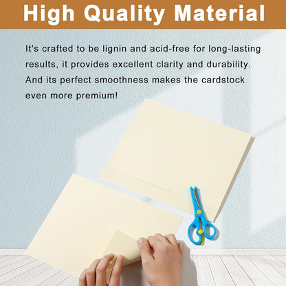 Silunkia 100 Sheets White Cardstock 5 Assorted Sizes Craft Paper, 200gsm/75lb White Card Stock Certificates Paper for DIY Cards Making, Business Cards, Wedding Invitations, School Crafting, Menus