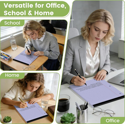Legal Pads 8.5x11, White Notepads 8.5x11, Wide Ruled Lined with 3 Hole Punch, Loose Leaf Notebook Paper for 3 Ring Binders, 3 Pack, 30 Sheets/Pack, Perforate for School, Office, Home