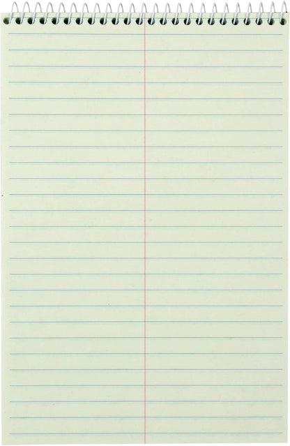 Amazon Basics Steno Notebooks, Gregg Rule, Green Paper for Notes, 80 Sheets, 6" x 9", 12-Pack