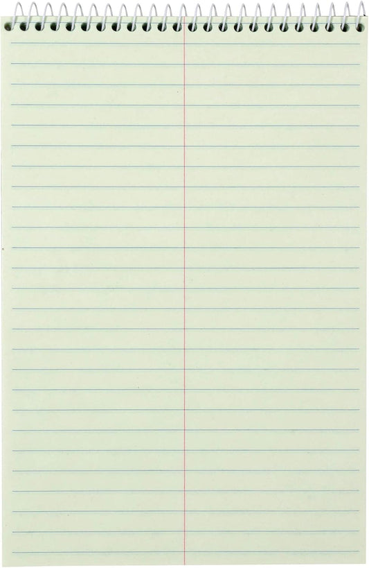 Amazon Basics Steno Notebooks, Gregg Rule, Green Paper for Notes, 80 Sheets, 6" x 9", 12-Pack