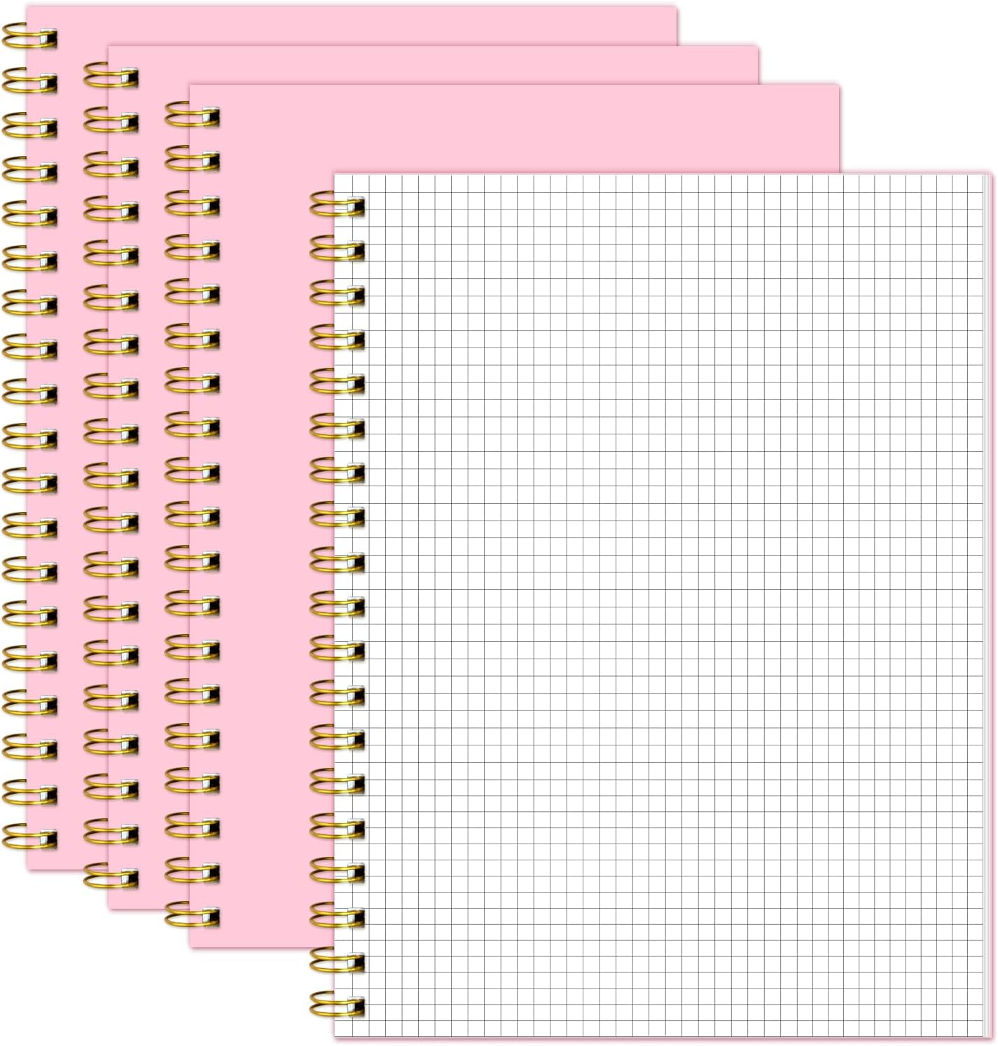 Lined Spiral Notebook B5 Black Journal 7.48'' X 10.18''-4 Pack 7mm College Ruled Hardcover Notebooks 160 Pages 100GSM Thick Paper for Note Taking School Office Supplies