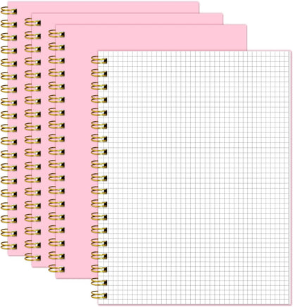Lined Spiral Notebook B5 Black Journal 7.48'' X 10.18''-4 Pack 7mm College Ruled Hardcover Notebooks 160 Pages 100GSM Thick Paper for Note Taking School Office Supplies
