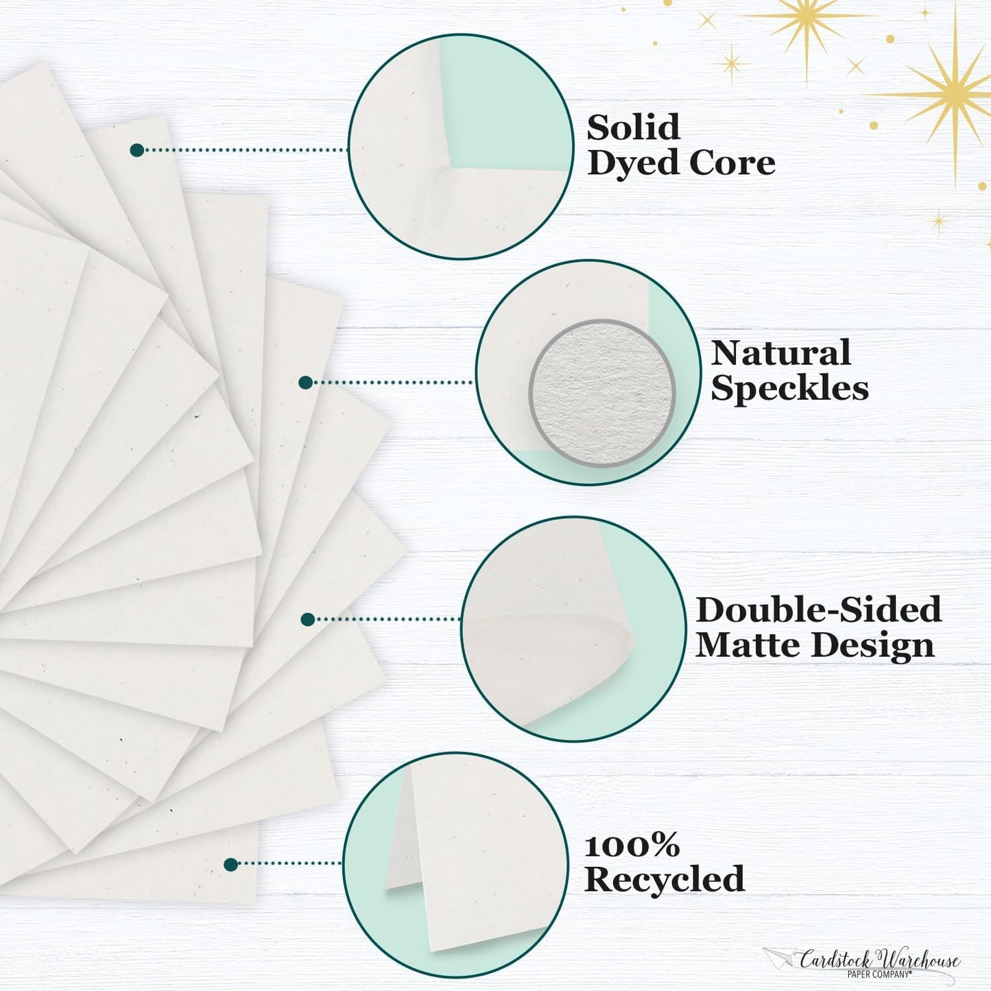 Cardstock Warehouse Speckletone Oatmeal Light Brown Card Stock Paper – 25 Sheets, 8.5 x 11", 80 lb/215 gsm – 100% Recycled, Premium Matte Finish for Cardmaking, Printing, Crafts & DIY Projects