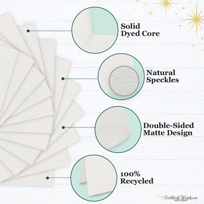Cardstock Warehouse Speckletone Oatmeal Light Brown Card Stock Paper – 25 Sheets, 8.5 x 11", 80 lb/215 gsm – 100% Recycled, Premium Matte Finish for Cardmaking, Printing, Crafts & DIY Projects