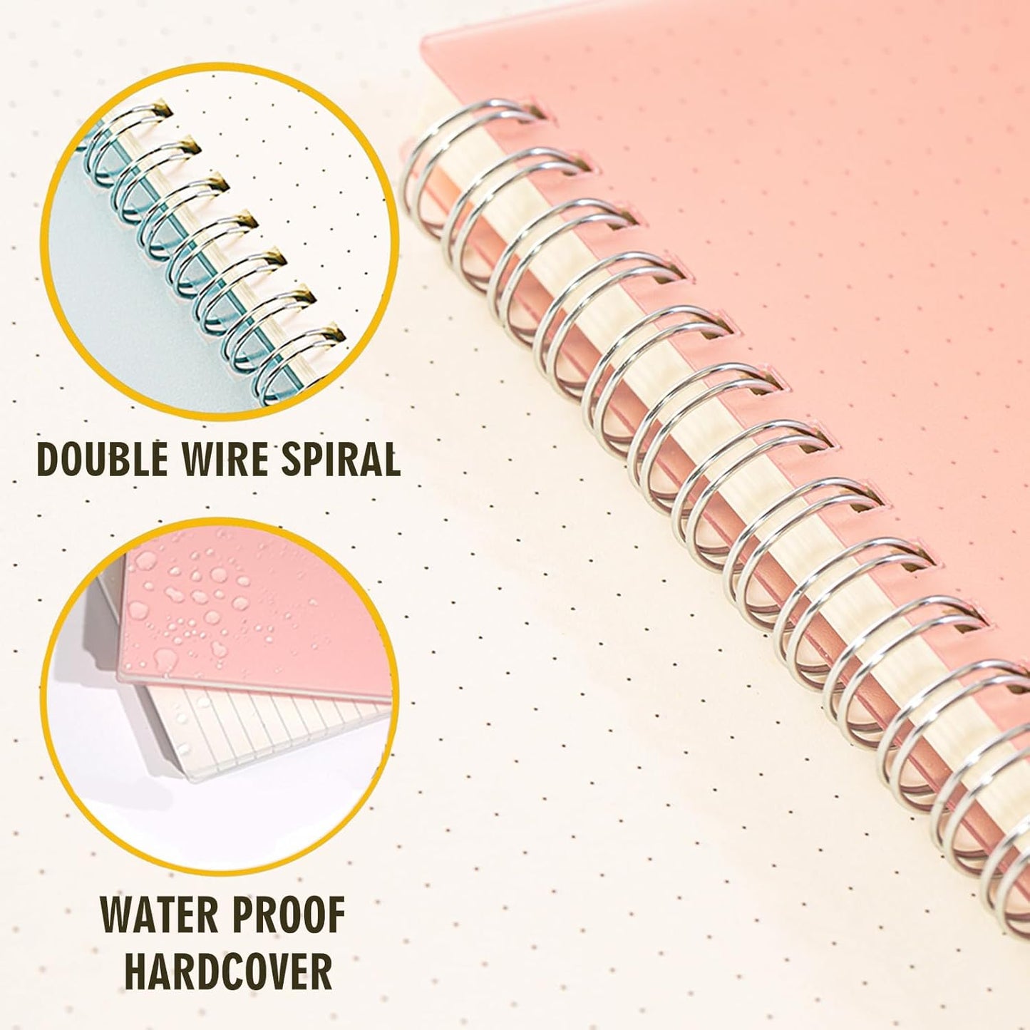 OWSC 4 Pack Lined Spiral Notebook, 5.9 x 8.3 Inches Notebooks for Work, School and Journal with 110 GSM Thick Paper, Small Notebook with 80 Sheets/160 Pages, Notebooks College Ruled for Note Taking