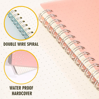 OWSC 4 Pack Lined Spiral Notebook, 5.9 x 8.3 Inches Notebooks for Work, School and Journal with 110 GSM Thick Paper, Small Notebook with 80 Sheets/160 Pages, Notebooks College Ruled for Note Taking