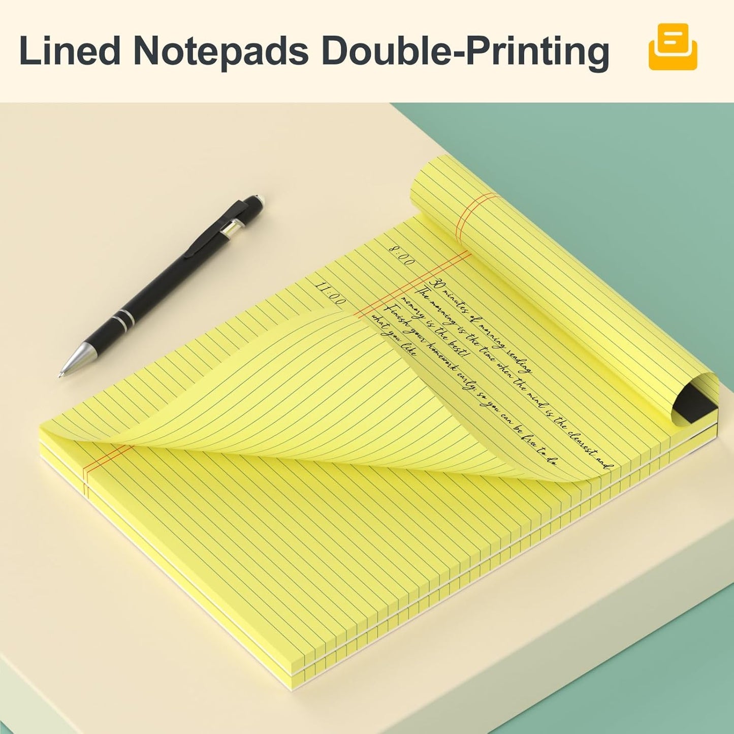 Note Pads 5x8, Narrow Ruled Legal Pad, Multicolor Small Notepads, 30 Sheet/notepad, 8 Pack Colored Legal Pads, Pink Legal Pad, Purple Notepad, Perforated Lined Note Pads for Study, Office, To-Do Lists