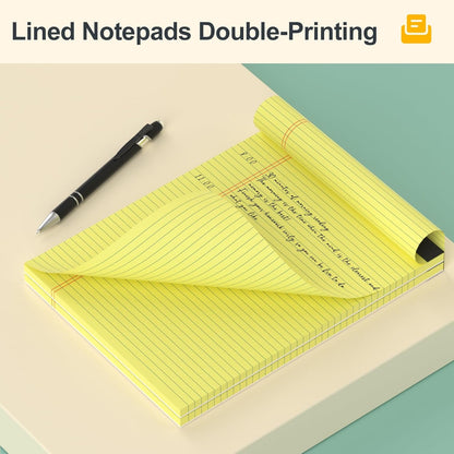 Note Pads 5x8, Narrow Ruled Legal Pad, Multicolor Small Notepads, 30 Sheet/notepad, 8 Pack Colored Legal Pads, Pink Legal Pad, Purple Notepad, Perforated Lined Note Pads for Study, Office, To-Do Lists