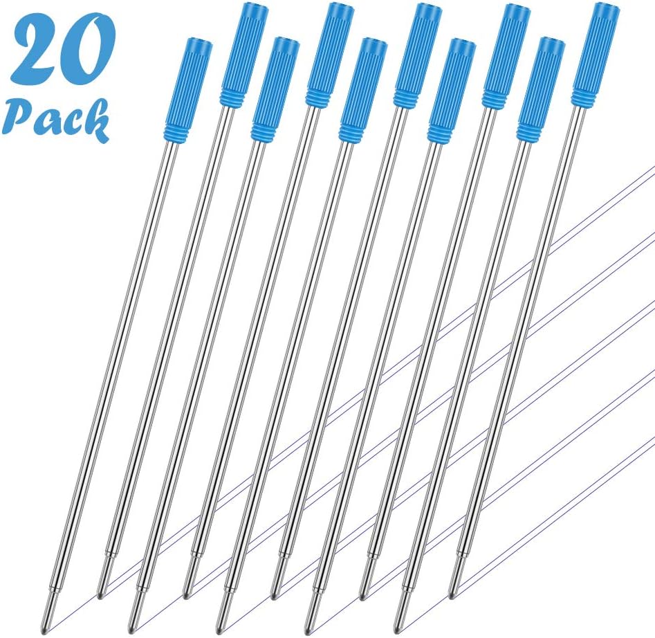 Unibene Cross Compatible Ballpoint Pen Refills 20 Pack, 1.0mm Medium Point-Black, Smooth Writing Replaceable German Ink Refill